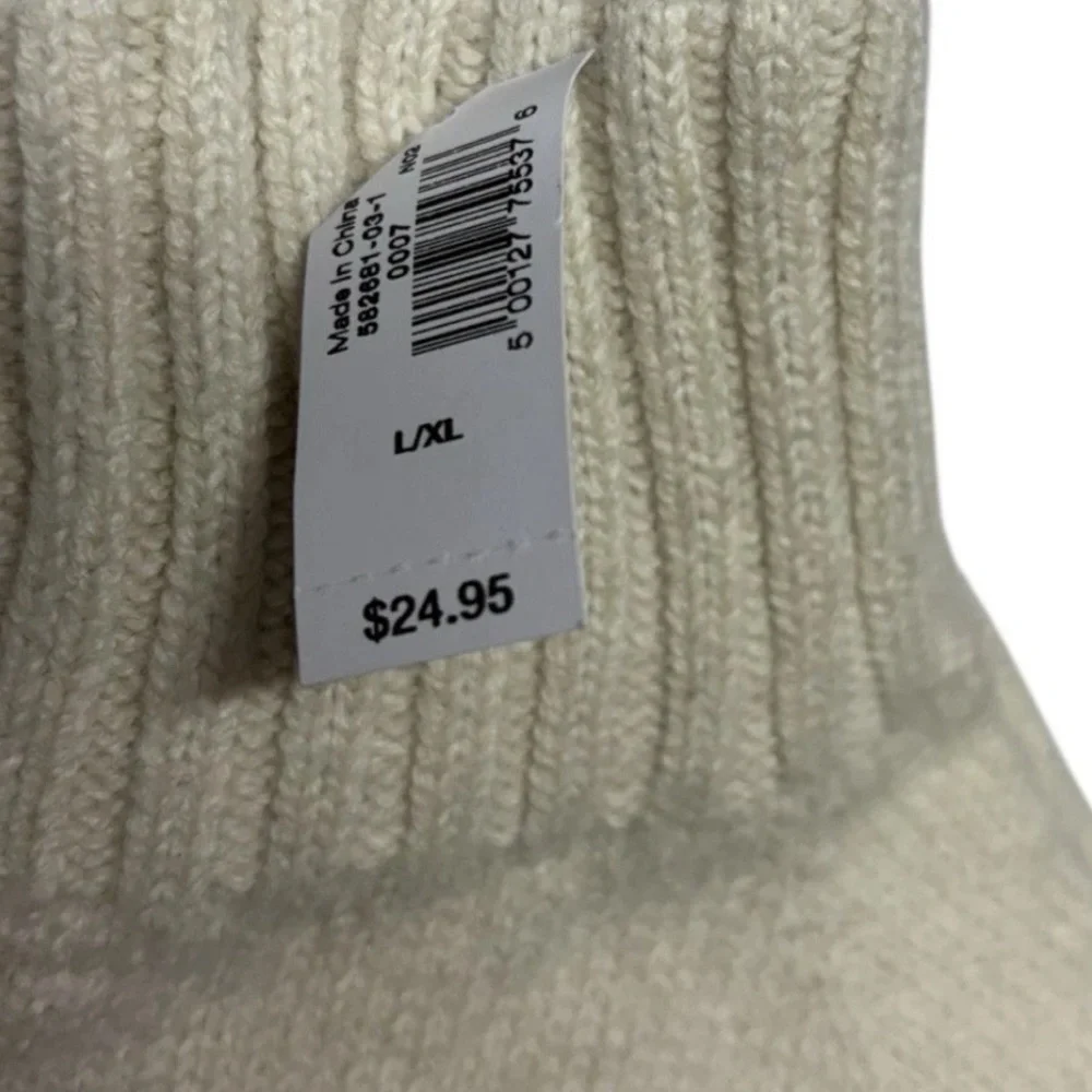 Gap Ivory Cashsoft Cotton Blend Knit Winter Gloves Women's Size L/XL New